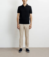Polo col ouvert en maille noir