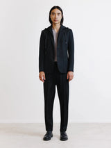 Knit jacket with black facing