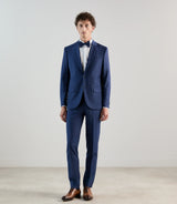 Costume 2 boutons en laine majoritaire bleu