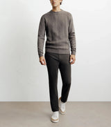 Taupe round-neck sweater