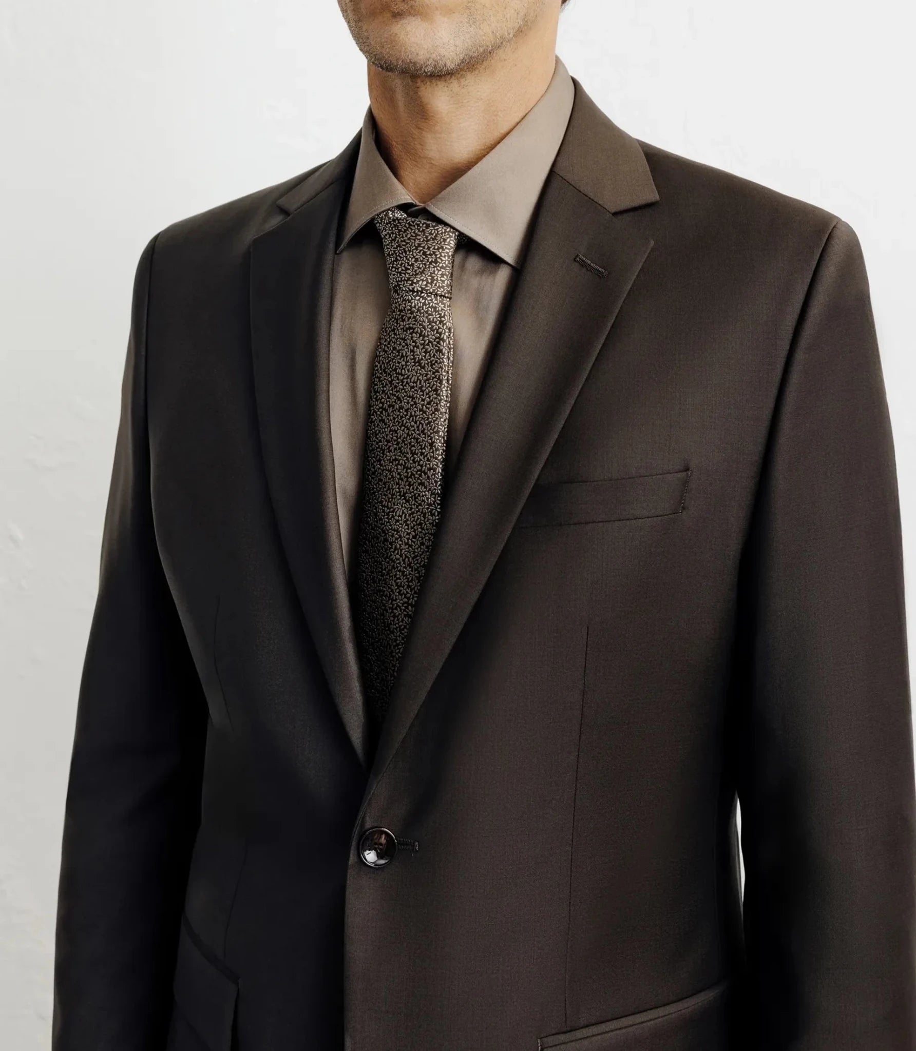 Brown 2-button wool suit