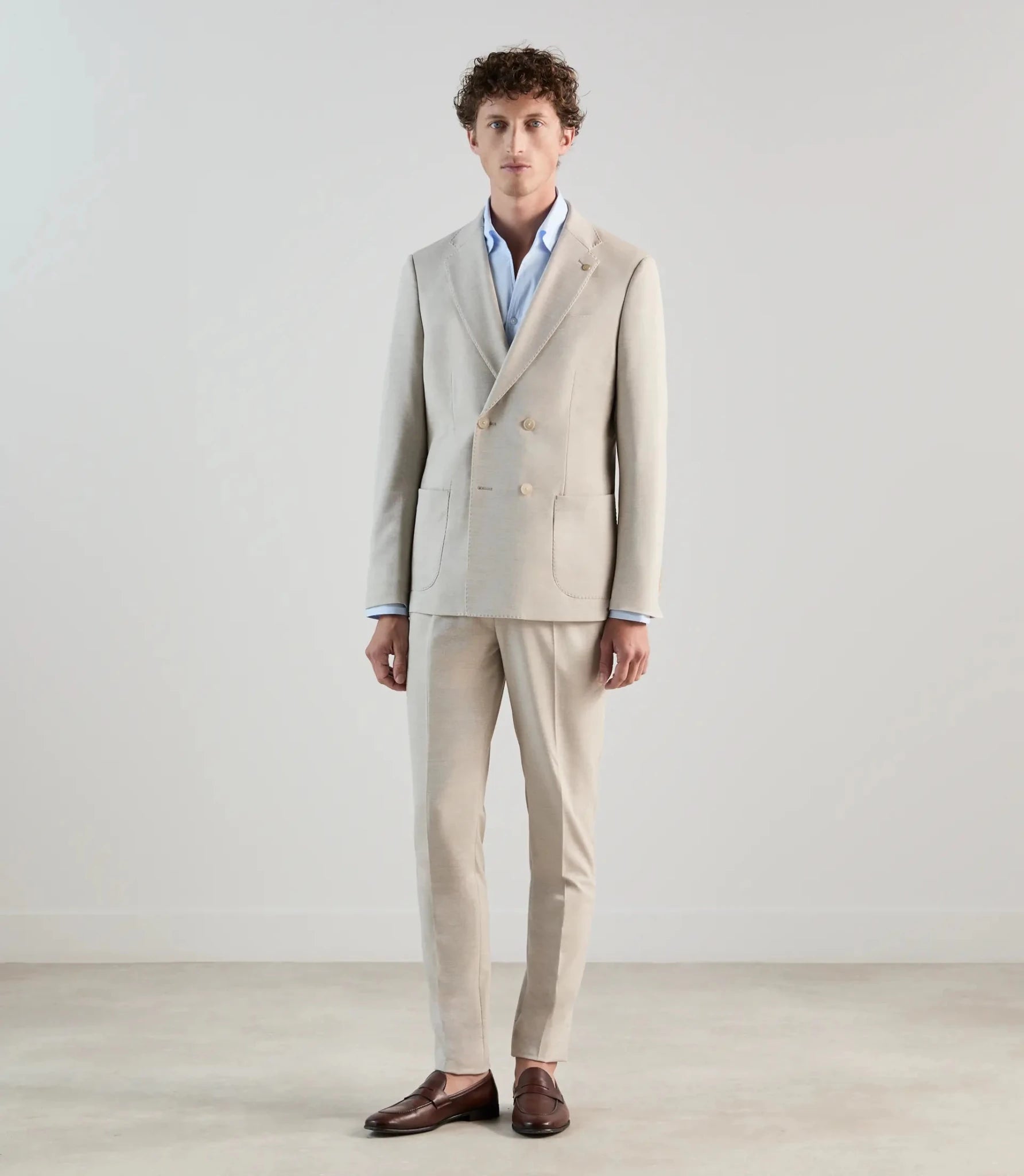 Costume croisé beige - IZAC