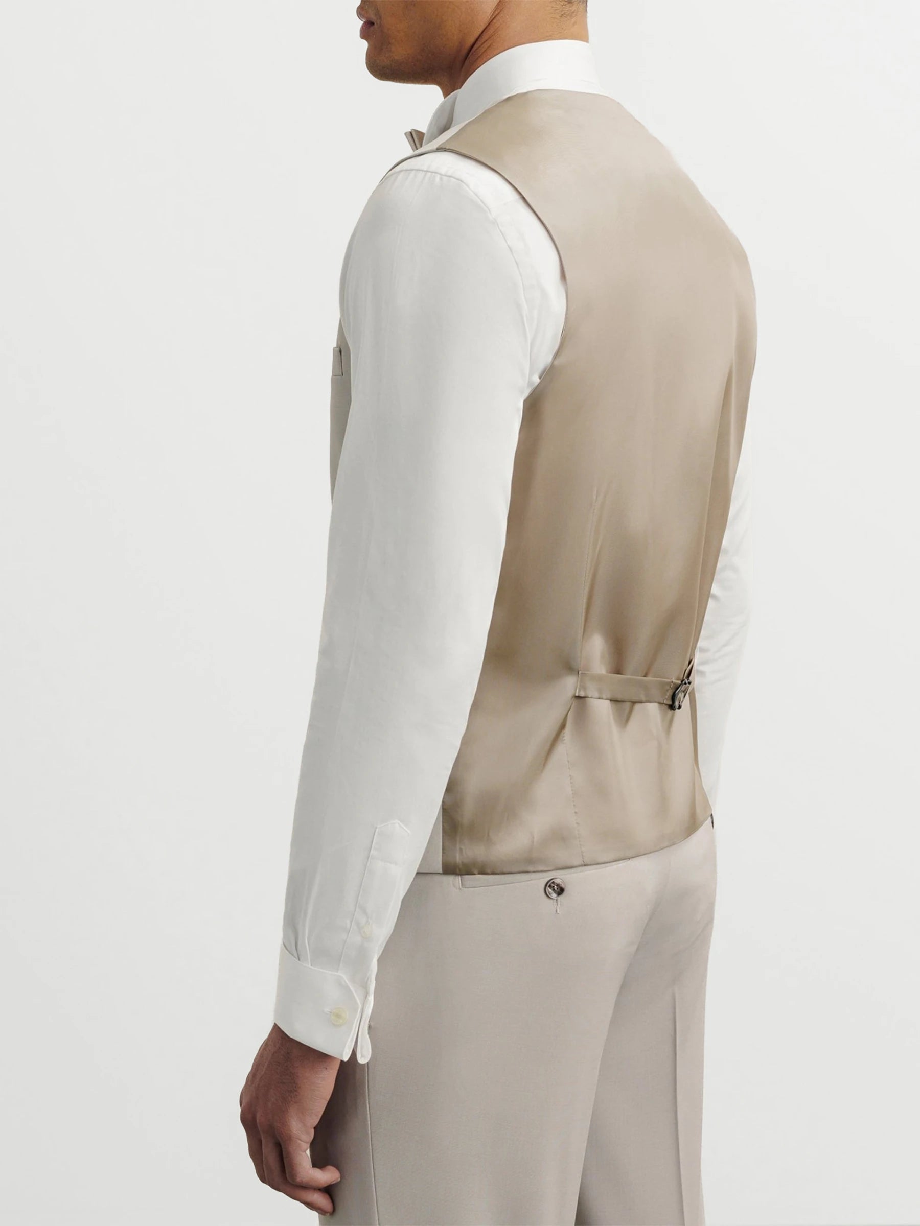 Beige majority woolen city vest
