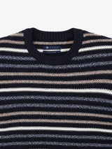 Navy striped crew neck jumper
