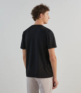 T-shirt col rond à manches courtes noir - IZAC