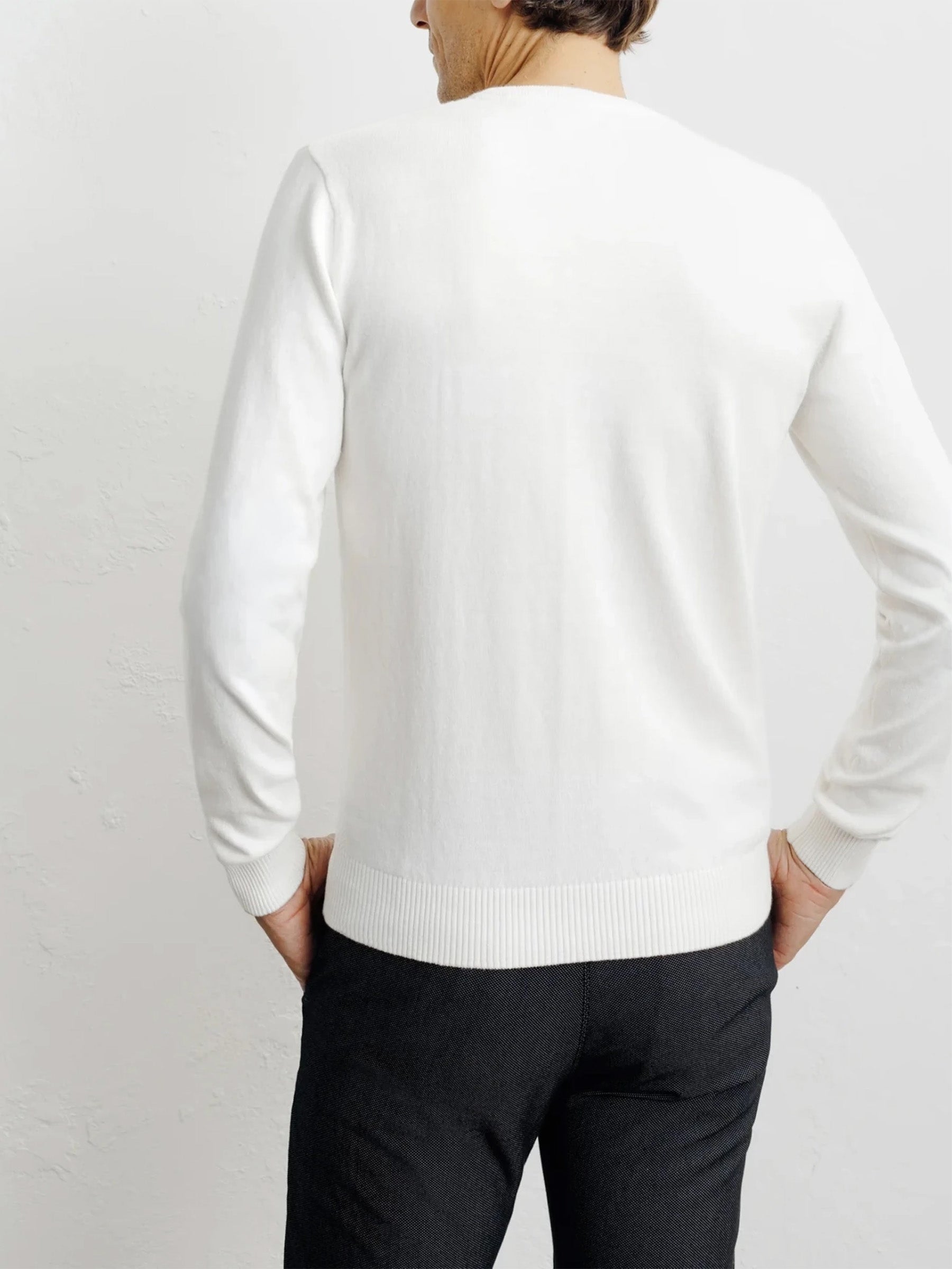 Pull col V écru
