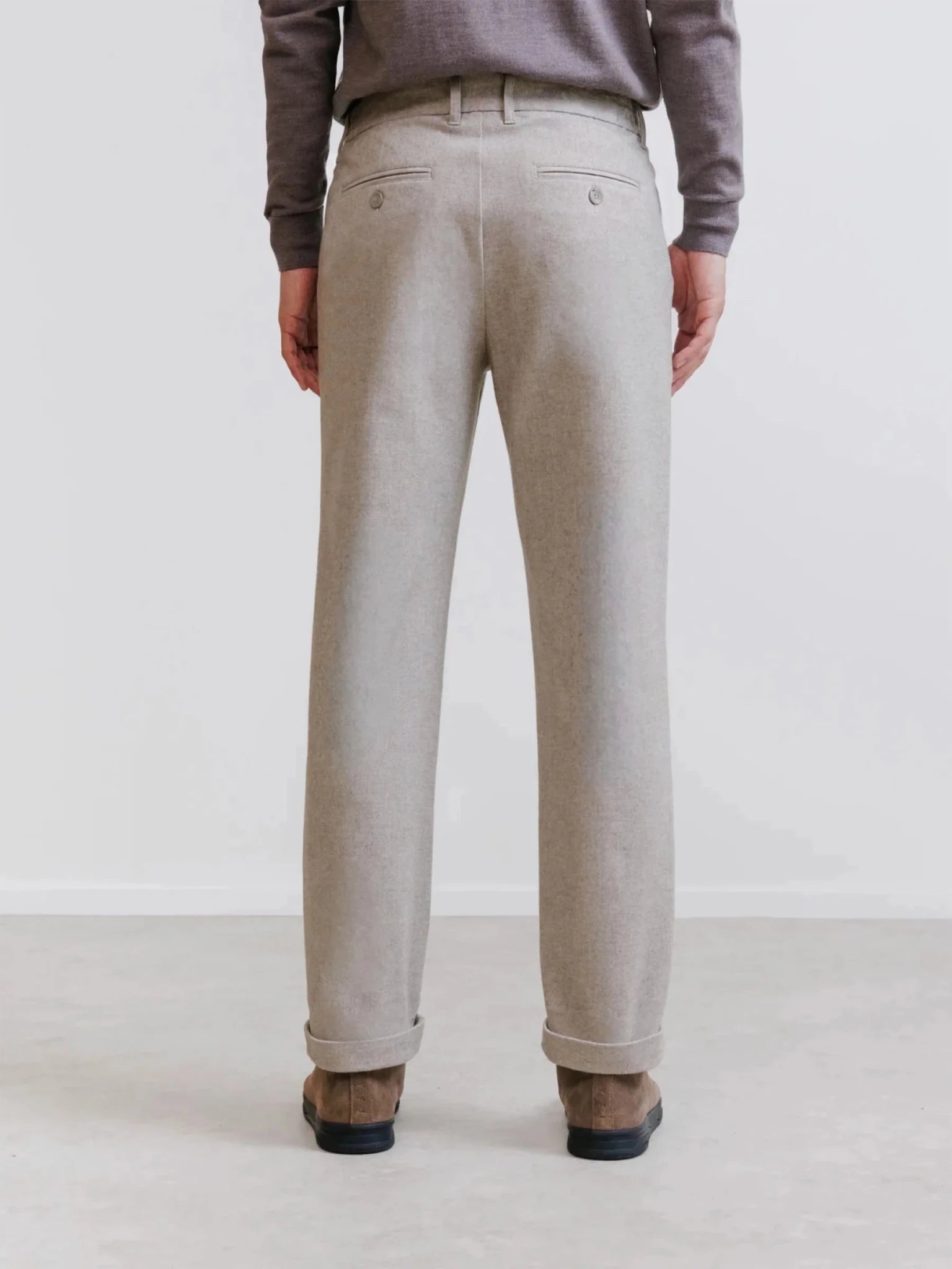 Pantalon flanelle beige clair - IZAC