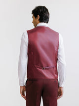 City vest in plum-colored wool