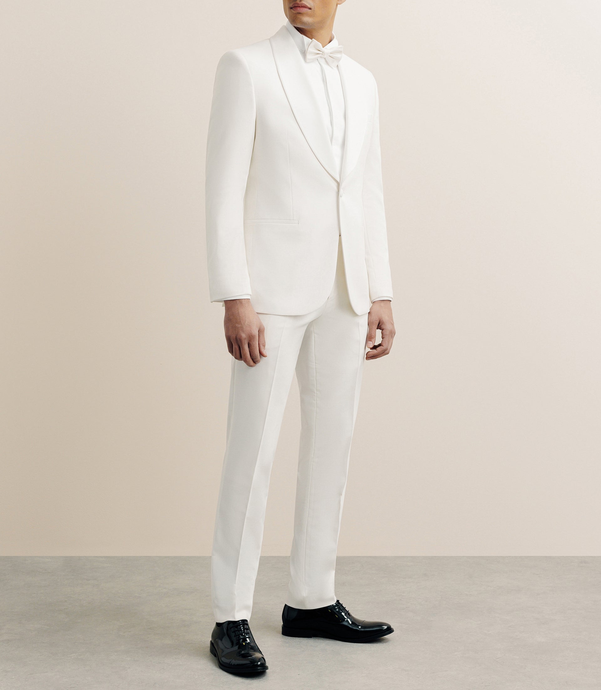 Costume cérémonie col châle écru - IZAC