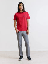 Dark red short-sleeved T-shirt
