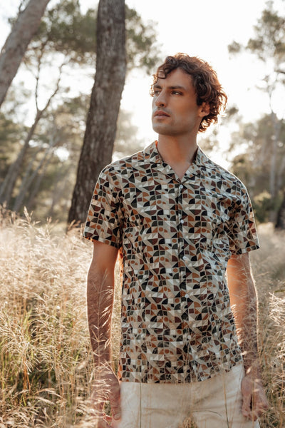 Chemise imprimée beige - IZAC