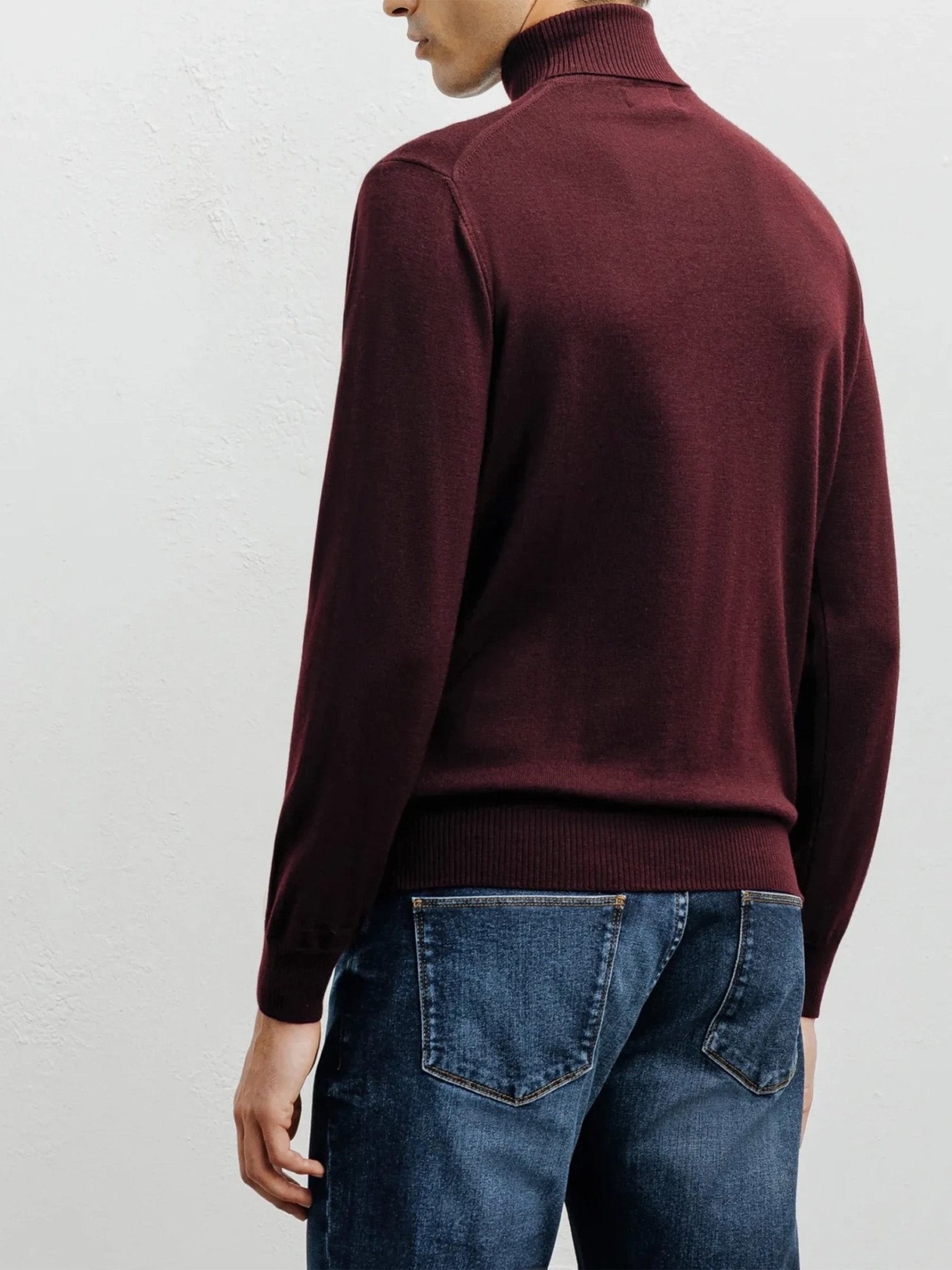 Pull col roulé bordeaux - IZAC
