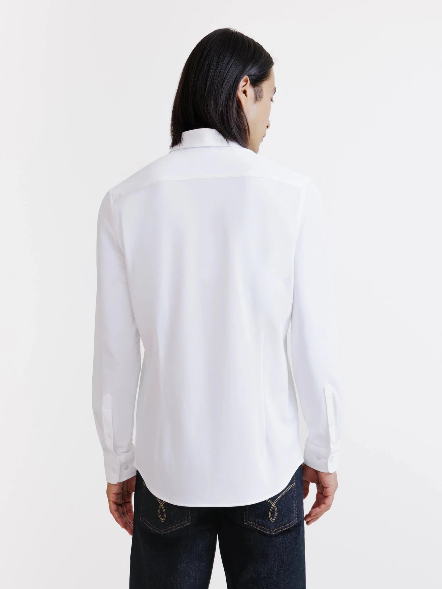 Chemise slim en maille blanche - IZAC