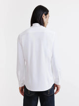 White knit slim-fit shirt