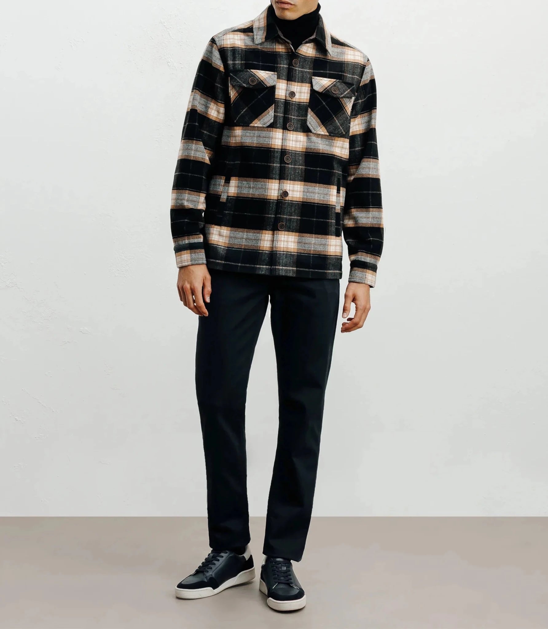 Large brown plaid overshirt