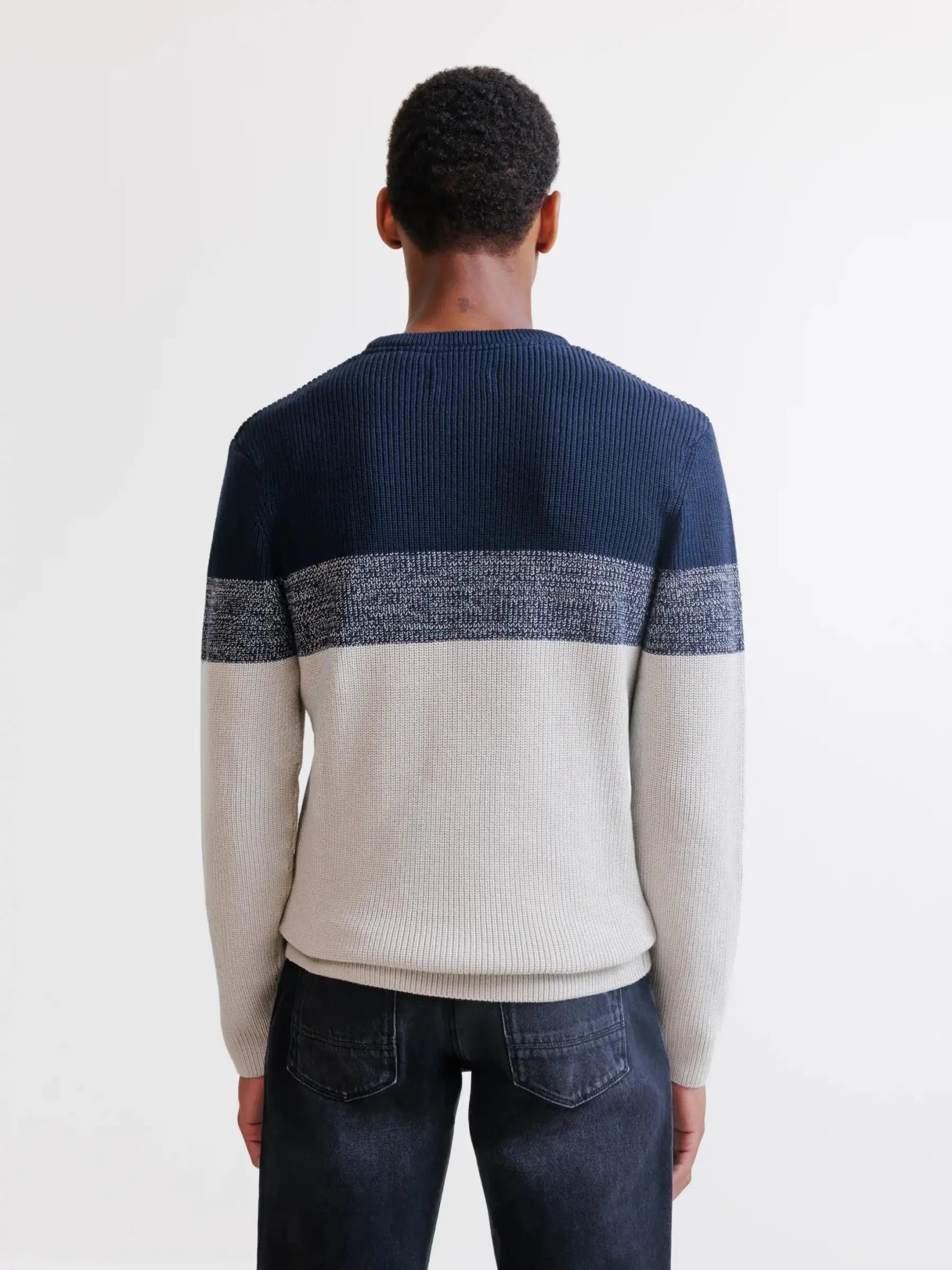Pull col rond marine - IZAC