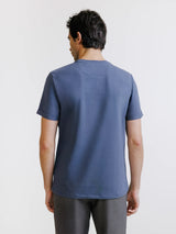 T-shirt col rond bleu gris