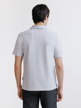 Polo col ouvert gris chiné