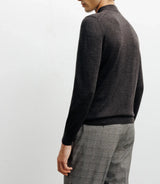 Licorice mock-neck sweater