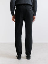 Black velvet trousers