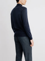 Navy funnel neck jumper