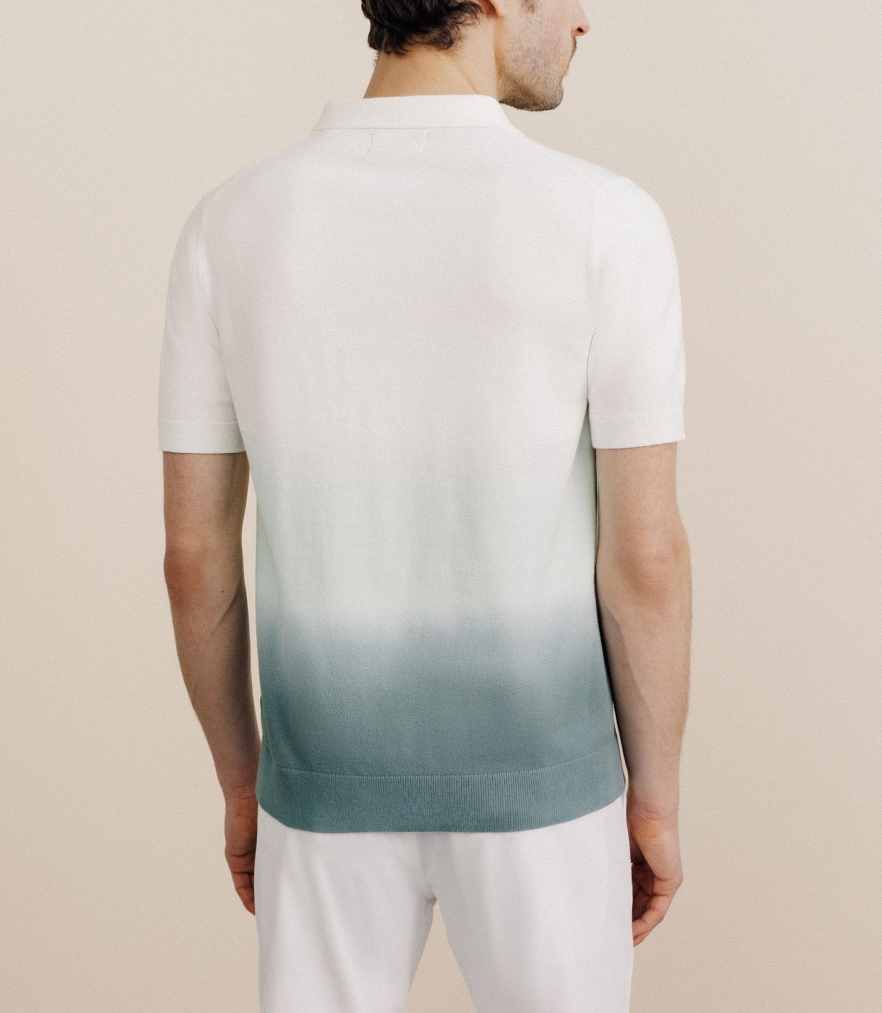 Polo en maille dégradé vert