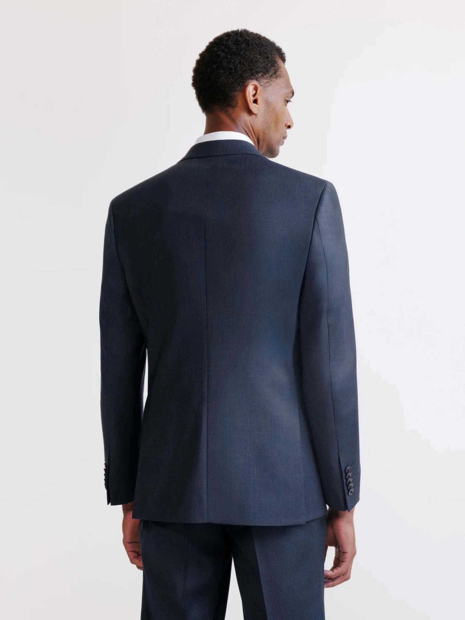Costume 2 boutons laine majoritaire bleu denim