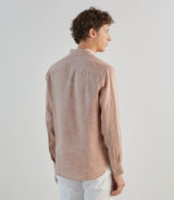 Chemise 100% lin rouge bordeaux - IZAC