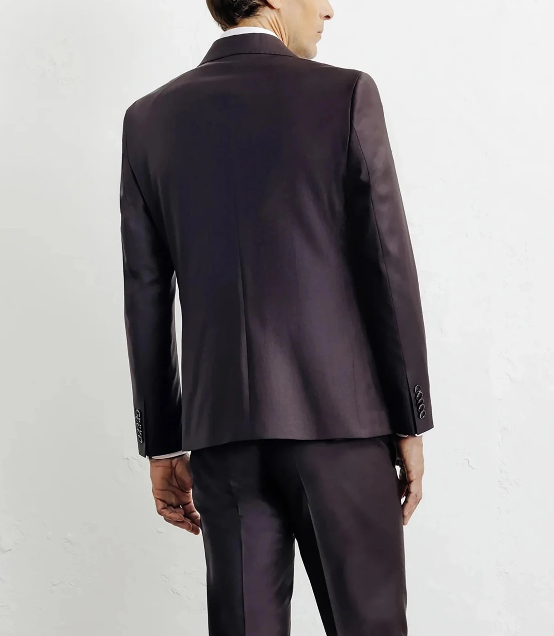 Bordeaux double-breasted suit f