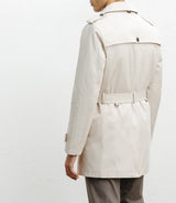 Beige double-breasted trench coat