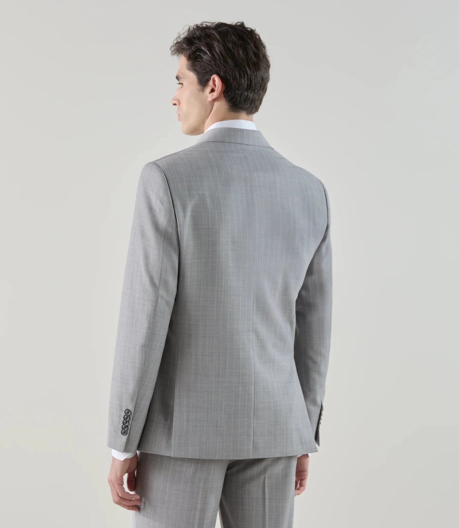 Costume croisé en laine mélangée gris - IZAC