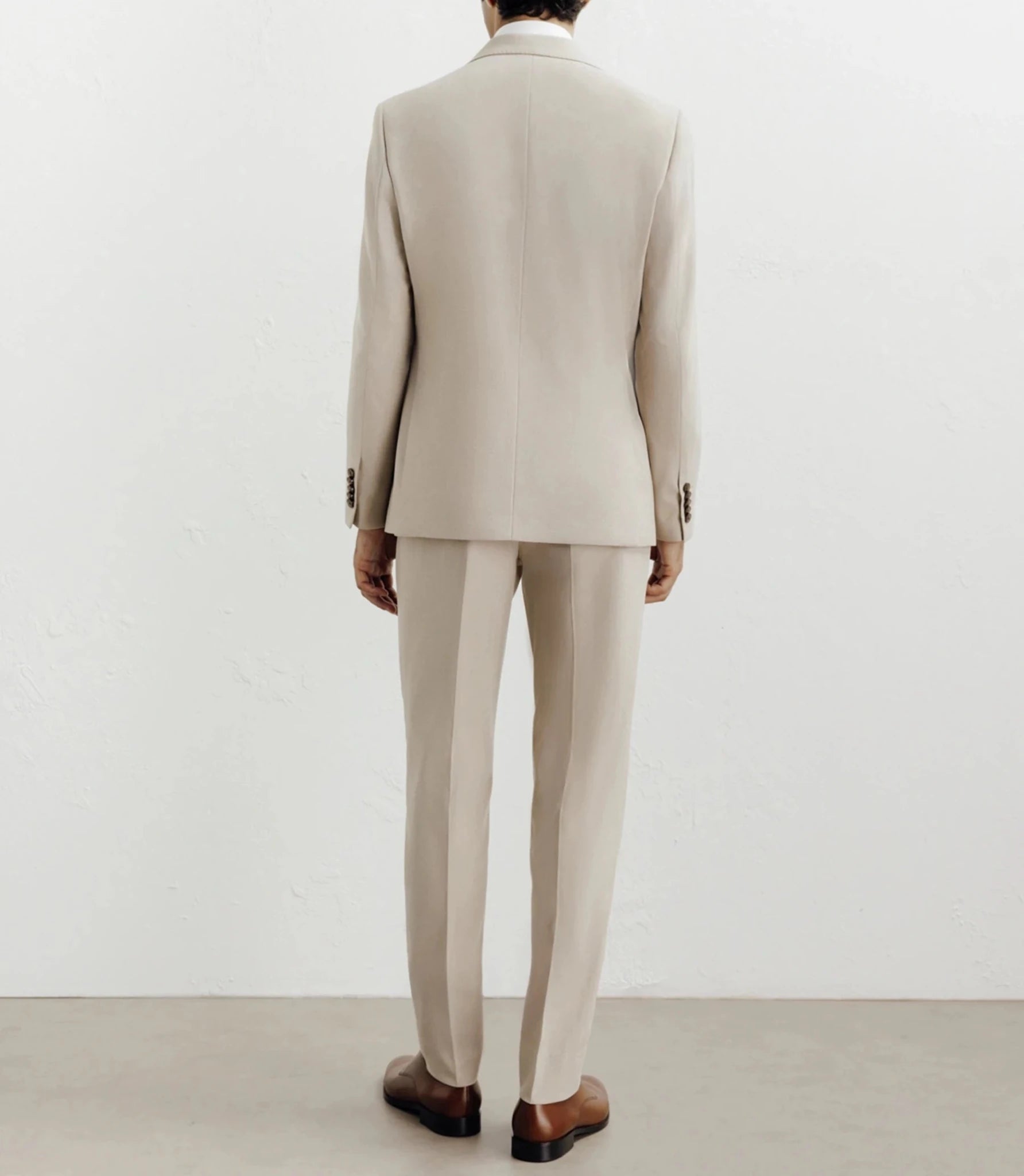 Costume croisé beige