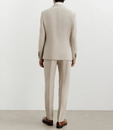 Beige double-breasted suit