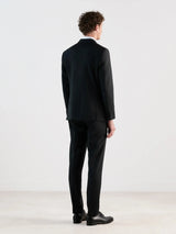 Black double-breasted suit