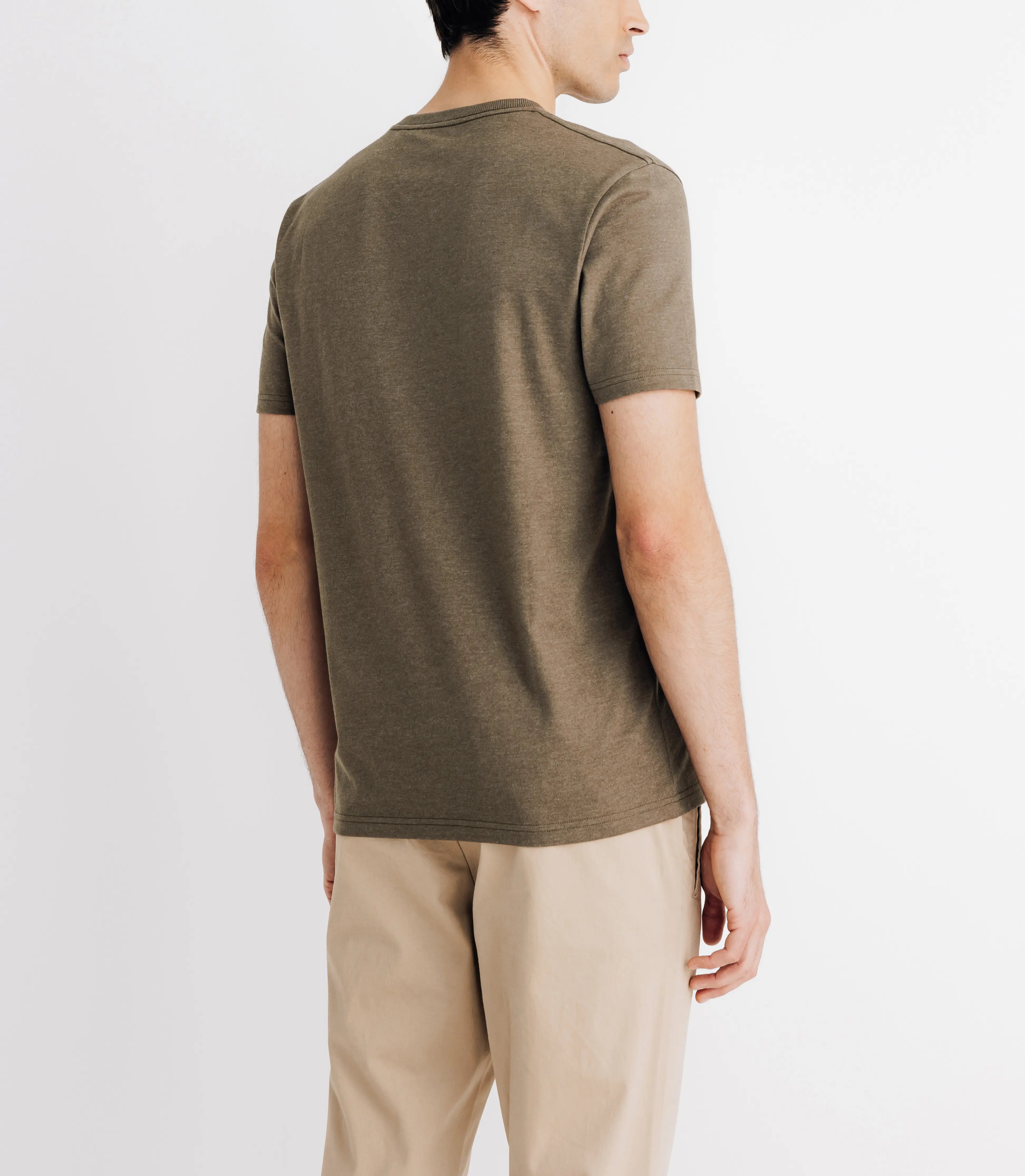 T-shirt col V avec poche kaki - IZAC