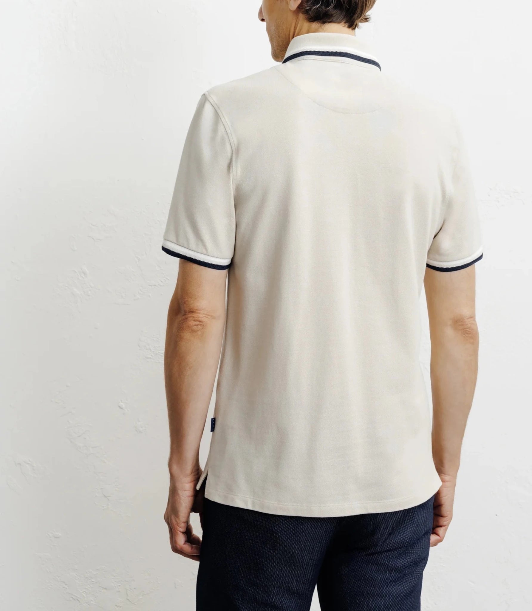 Polo piqué boutonné beige