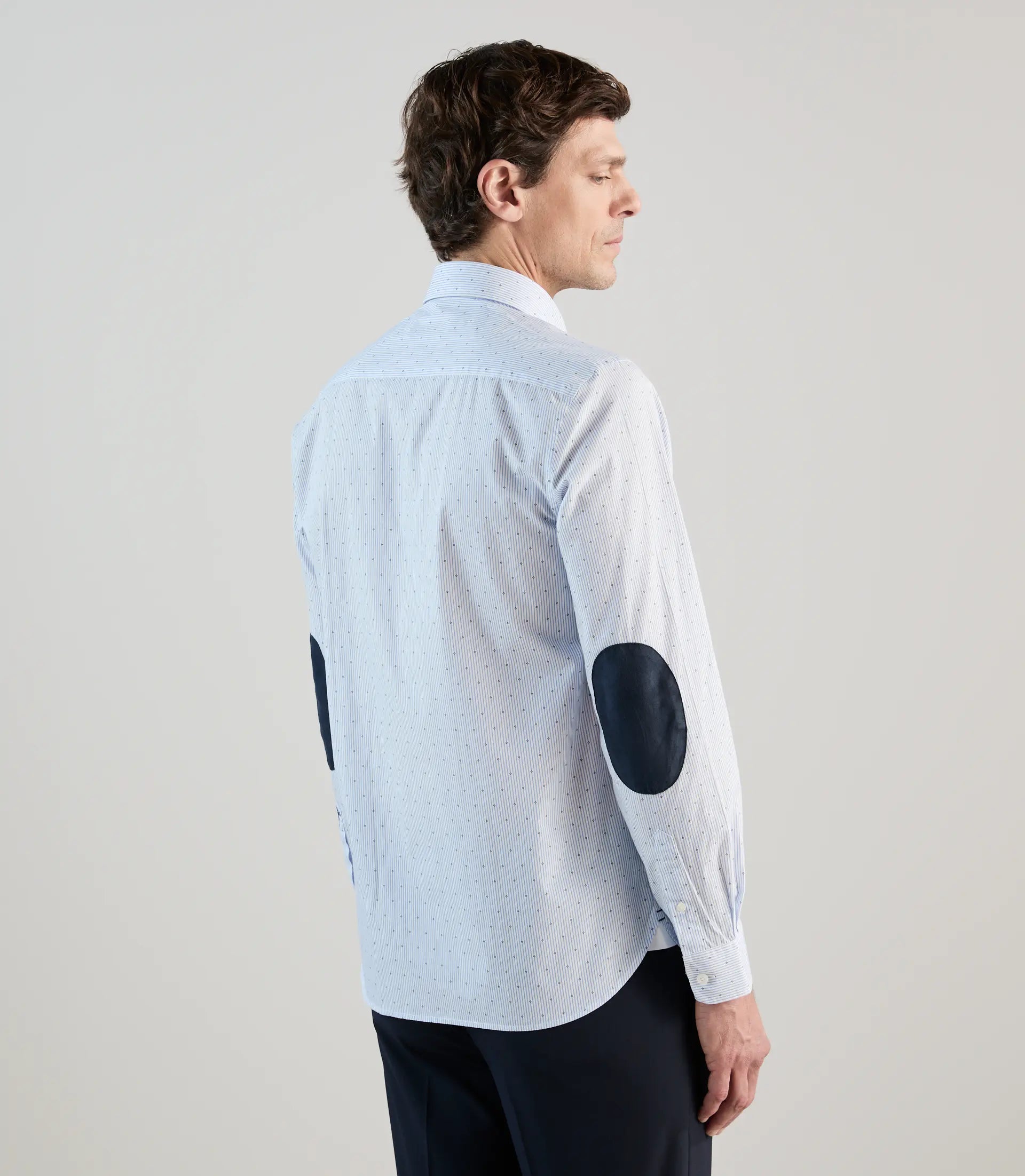 Chemise casual avec coudières ciel - IZAC