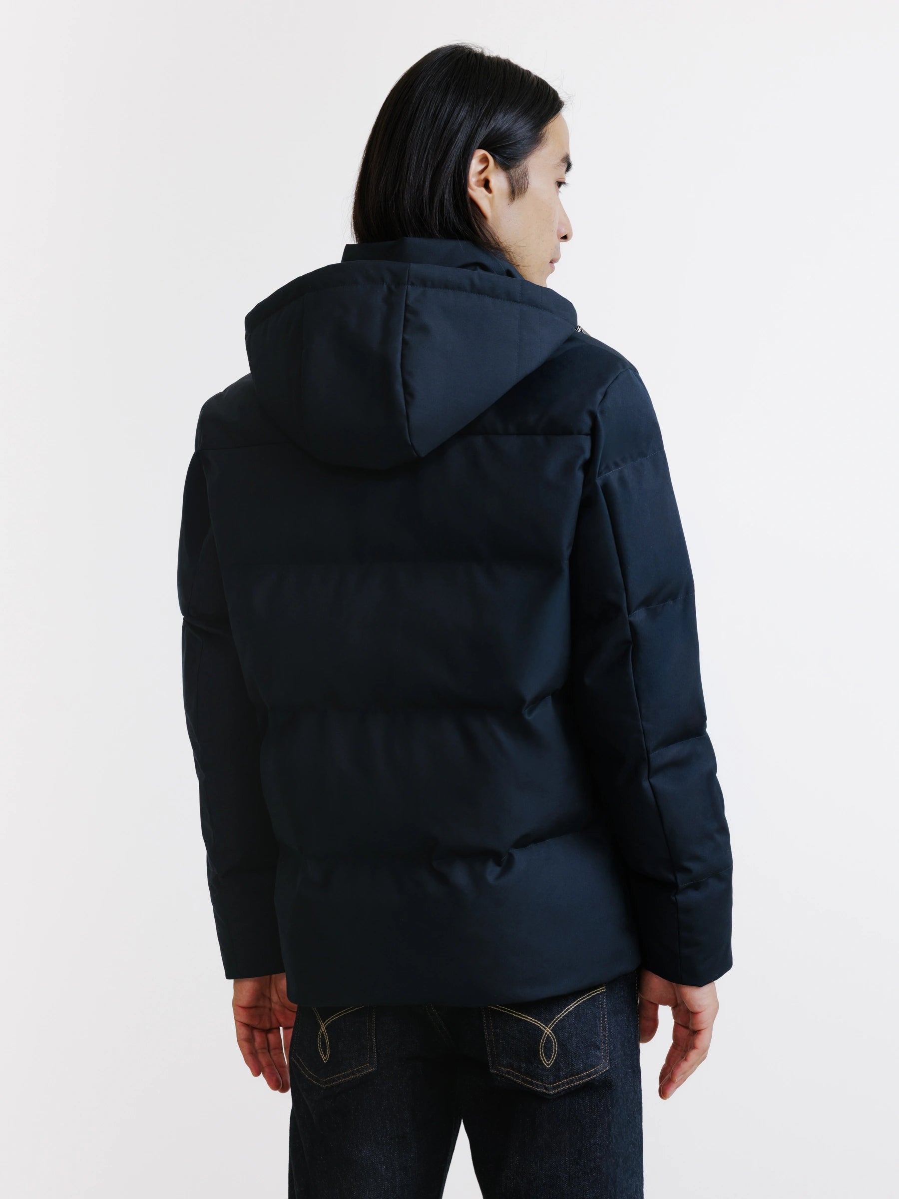 Navy short puffer jacket