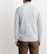 Mottled gray half-zip sweater