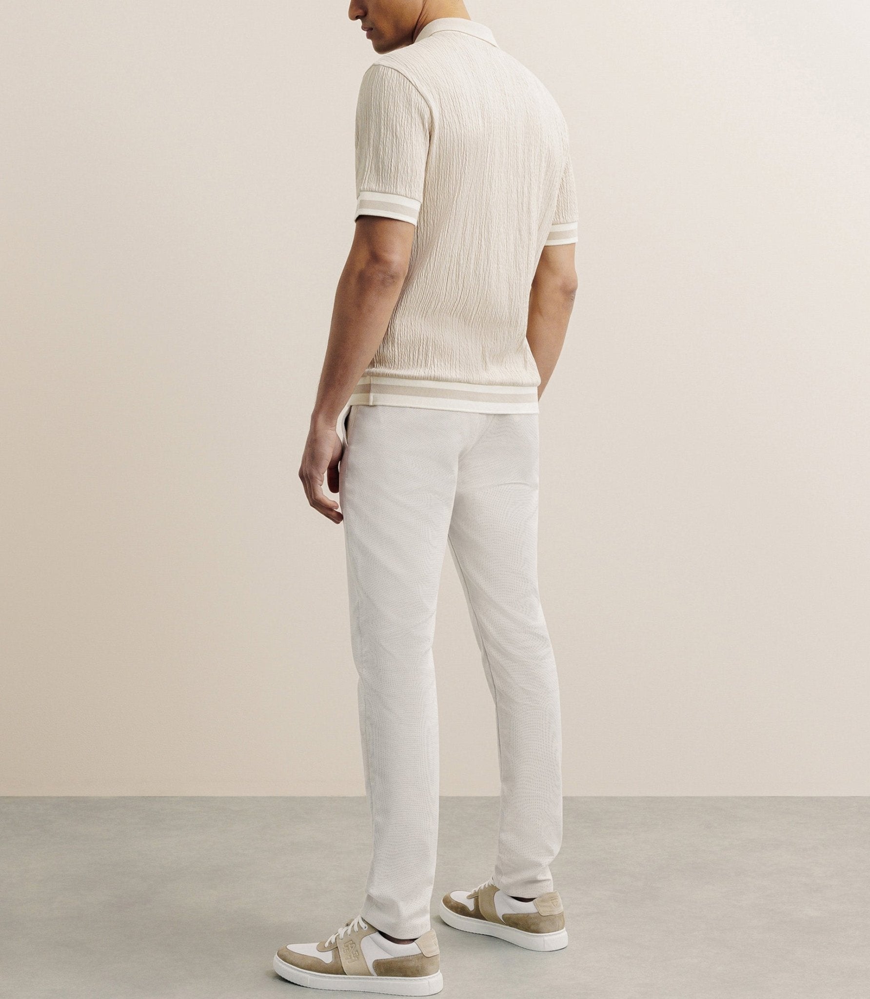 Polo boutonné en jersey beige - IZAC