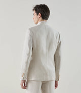 Veste col mao 100% lin beige clair