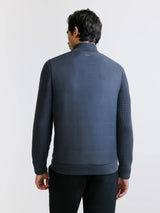 Gilet zippé bi-matière anthracite