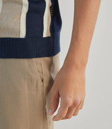 Polo col chemise en maille marine - IZAC