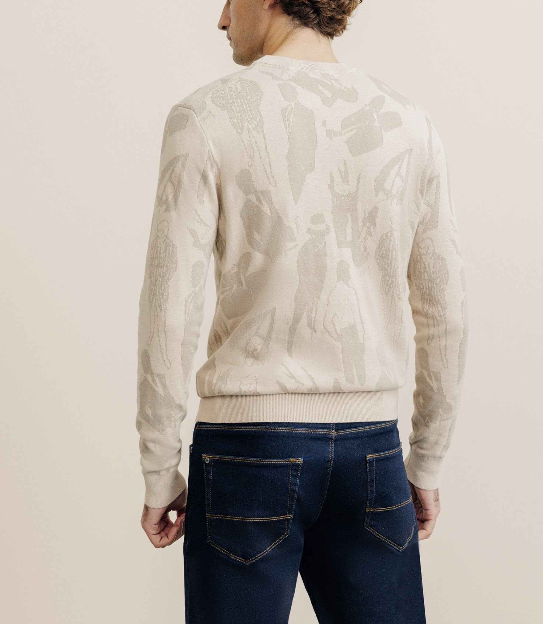 Pull col rond beige - IZAC