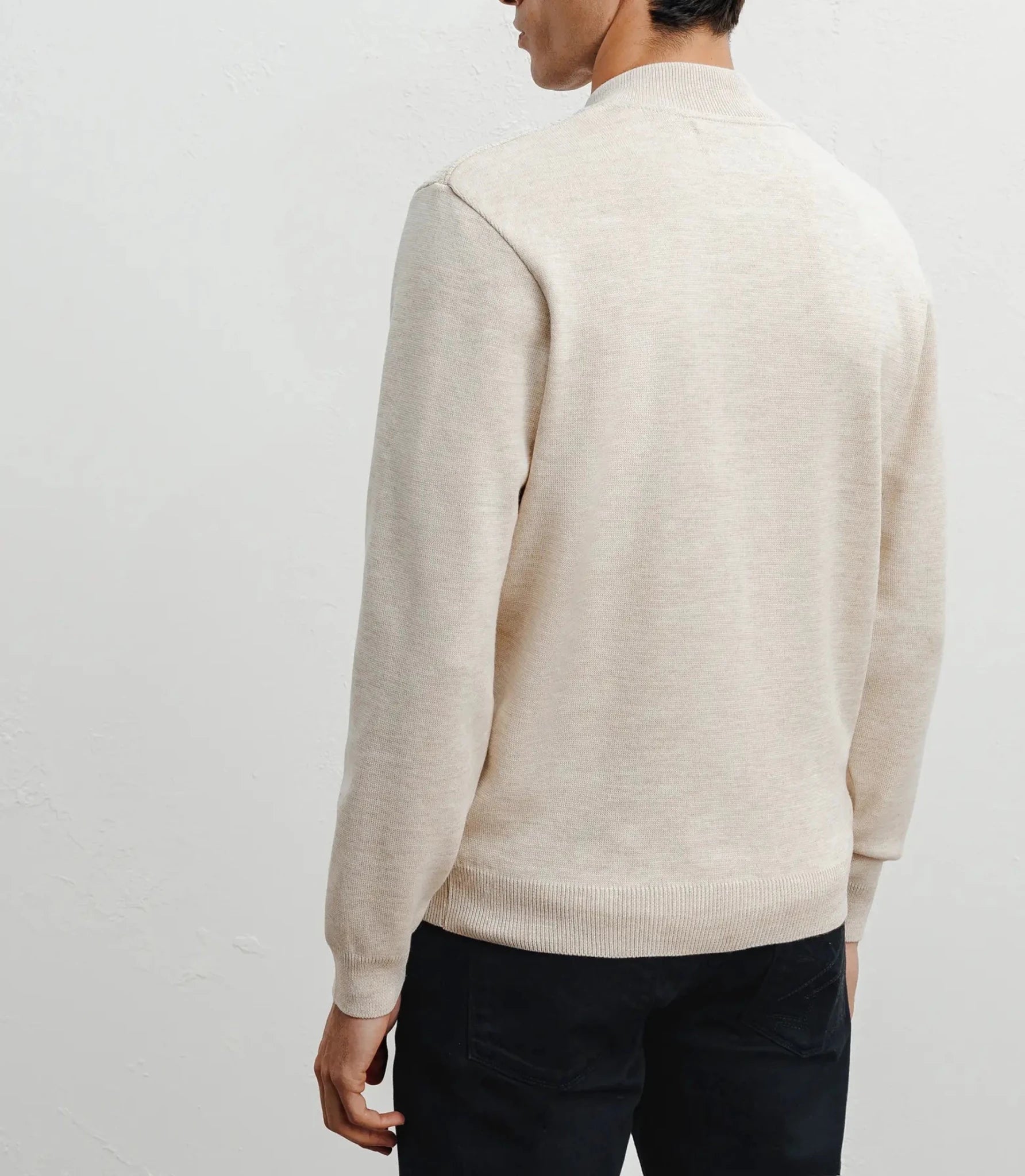 Gilet zippé jeux de points beige - IZAC