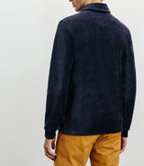 Long-sleeved button-down polo shirt navy