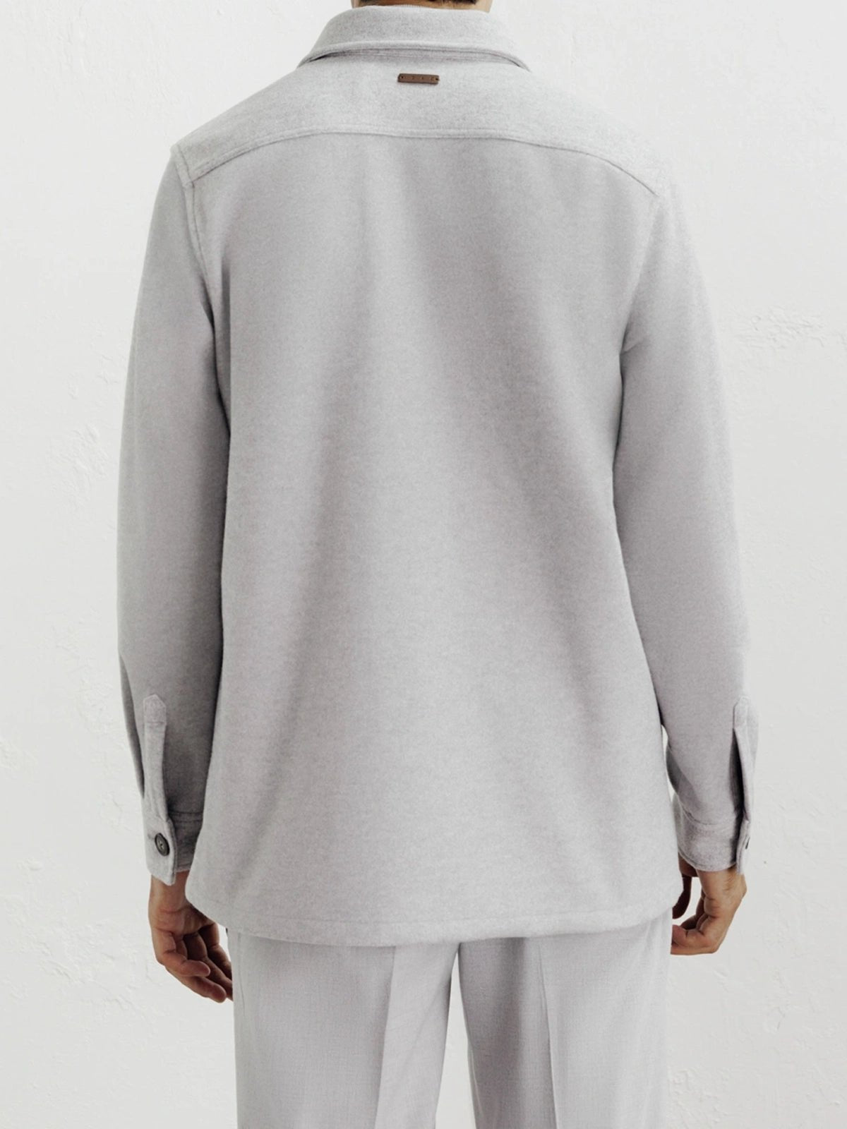 Light grey shirt collar casual jacket
