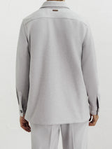 Light grey shirt collar casual jacket