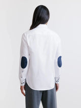 Shirt with white elbow patches