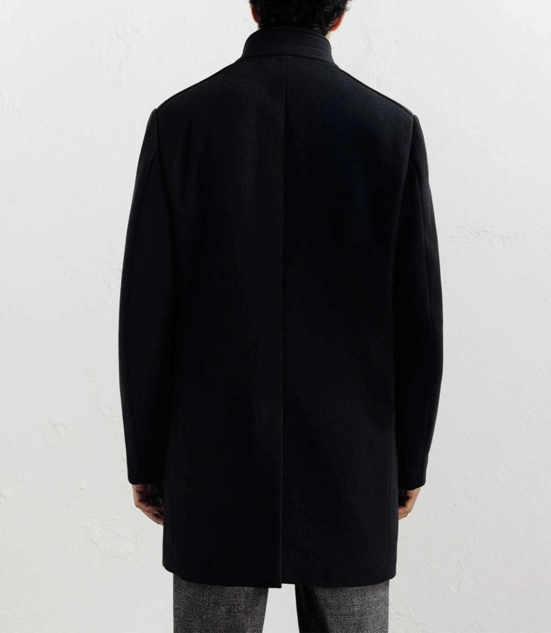 Manteau ville en laine noir
